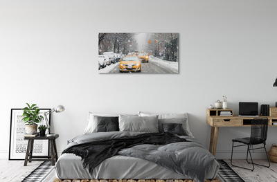 Obrazy na plátně Zimě sníh auto s řidičem