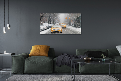 Obrazy na plátně Zimě sníh auto s řidičem