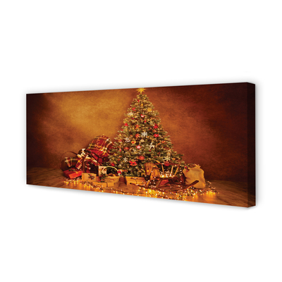 Obrazy na plátně Vánoční osvětlení dekorace dárky