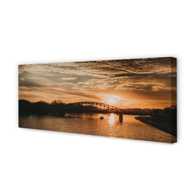 Obrazy na plátně Krakow river bridge sunset
