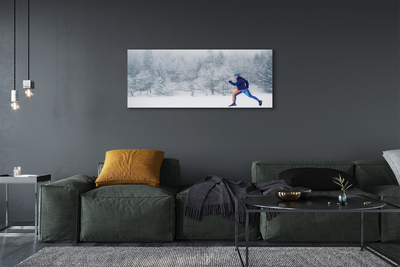 Obrazy na plátně Les v zimě sníh muž