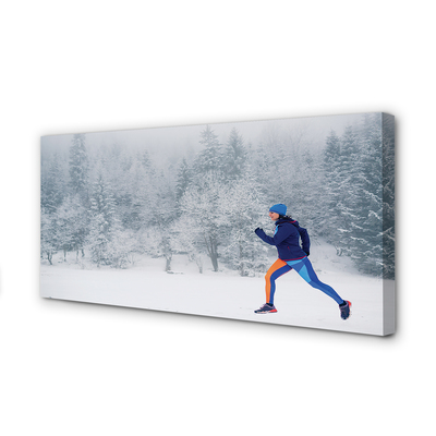 Obrazy na plátně Les v zimě sníh muž