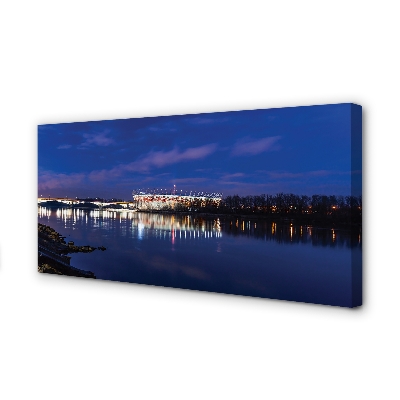 Obrazy na plátně Varšavský stadion river most v noci