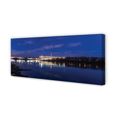 Obrazy na plátně Varšavský stadion river most v noci