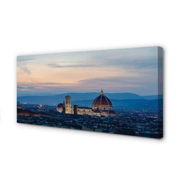 Obrazy na plátně Itálie katedrála panorama v noci