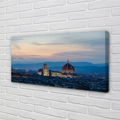 Obrazy na plátně Itálie katedrála panorama v noci