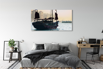 Obrazy na plátně Loď sea city sky
