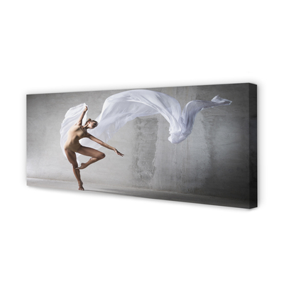 Obrazy na plátně Žena tančí bílý materiál
