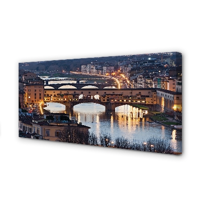 Obrazy na plátně Italy Bridges noc řeka