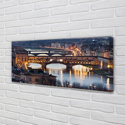 Obrazy na plátně Italy Bridges noc řeka