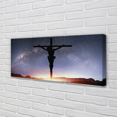 Obrazy na plátně Ježíš ukřižován nebe
