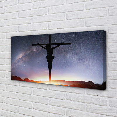 Obrazy na plátně Ježíš ukřižován nebe