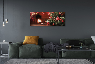 Obrazy na plátně Vánoční strom ozdoby světla dárky
