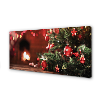 Obrazy na plátně Vánoční strom ozdoby světla dárky