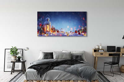 Obrazy na plátně Lucerny větvičky sněhové koule