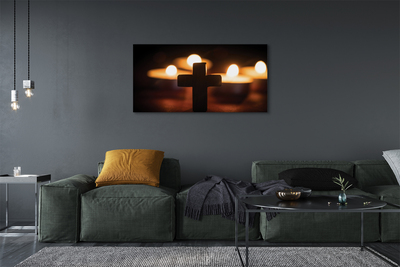 Obrazy na plátně kříž svíček