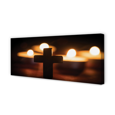 Obrazy na plátně kříž svíček