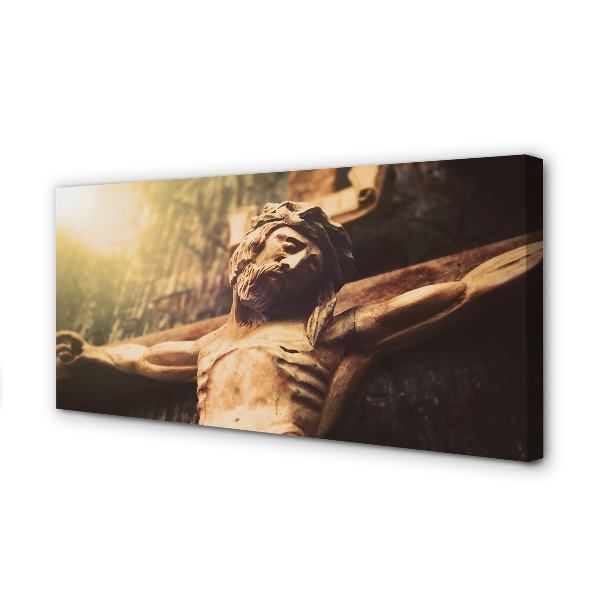 Obrazy na plátně Ježíš ze dřeva