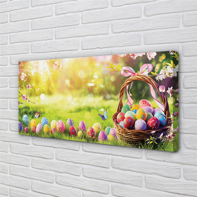 Obrazy na plátně Basket vejce květina louka