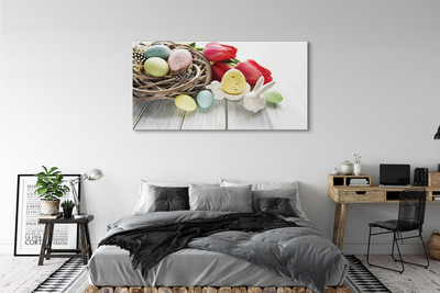 Obrazy na plátně vejce tulipány