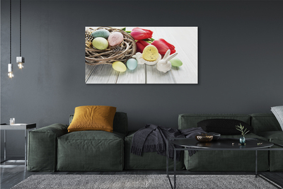 Obrazy na plátně vejce tulipány