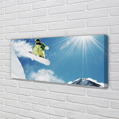 Obrazy na plátně Man mountain snow board