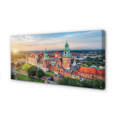 Obrazy na plátně Krakow castle panorama svítání