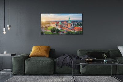 Obrazy na plátně Krakow castle panorama svítání