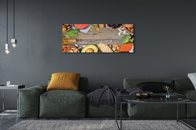 Obrazy na plátně Fazole brokolice avokádo ořechy