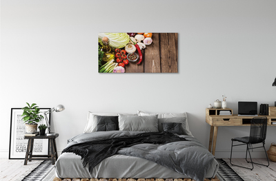 Obrazy na plátně Olivový pepř cibule česnek