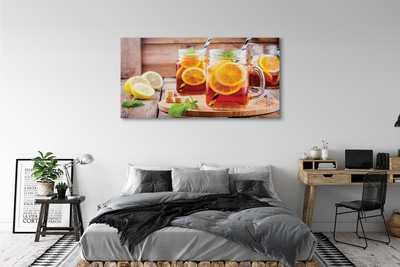 Obrazy na plátně Ice Tea citrusové brčka