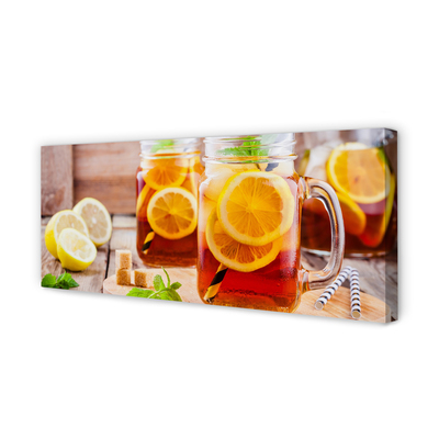 Obrazy na plátně Ice Tea citrusové brčka