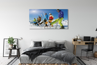 Obrazy na plátně Lyžaři zimní hory