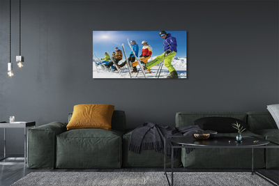 Obrazy na plátně Lyžaři zimní hory