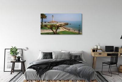 Obrazy na plátně Španělsko pobřeží maják