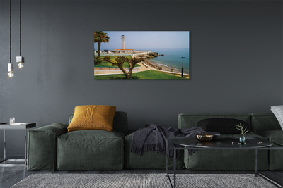 Obrazy na plátně Španělsko pobřeží maják