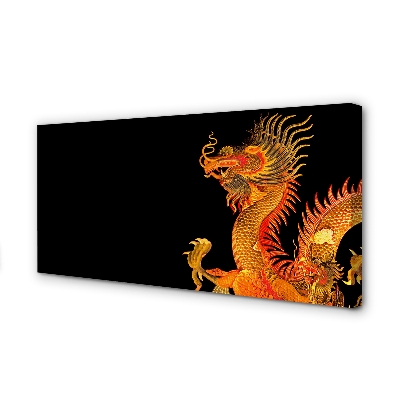 Obrazy na plátně Japonský zlatý drak