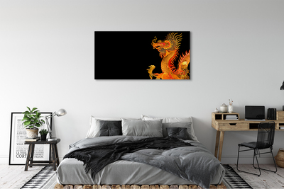 Obrazy na plátně Japonský zlatý drak