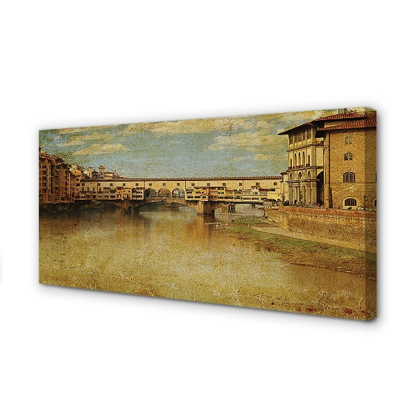 Obrazy na plátně Italy River Mosty budovy
