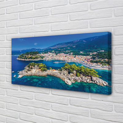 Obrazy na plátně Řecko Panorama moře město