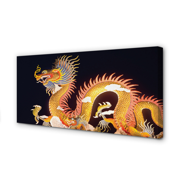 Obrazy na plátně Golden Japanese Dragon