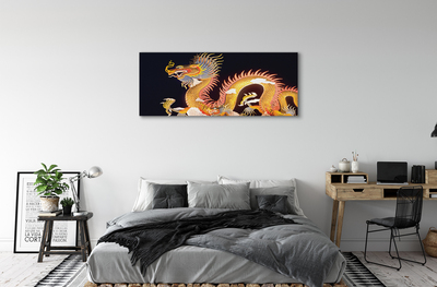 Obrazy na plátně Golden Japanese Dragon