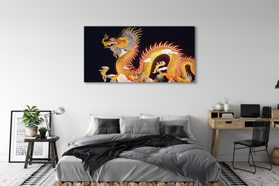 Obrazy na plátně Golden Japanese Dragon