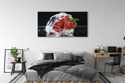Obrazy na plátně Jahody v ledu kostka