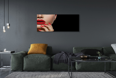 Obrazy na plátně Žena červené rty a nehty