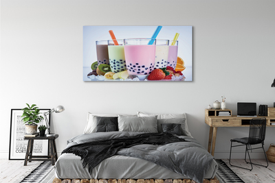 Obrazy na plátně Mléčné koktejly s ovocem