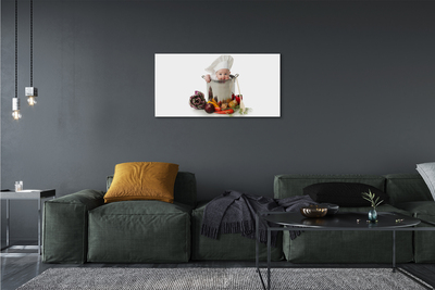 Obrazy na plátně Dítě lžičkou hrnec