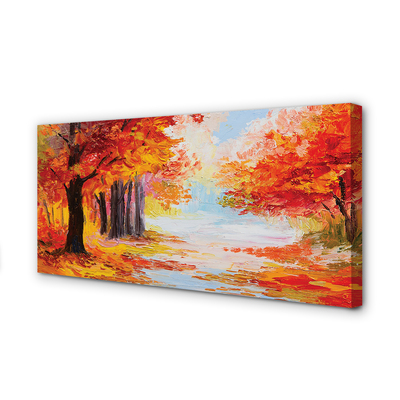 Obrazy na plátně Podzimní listí stromu