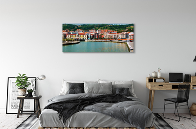 Obrazy na plátně Španělsko Město horské řeky
