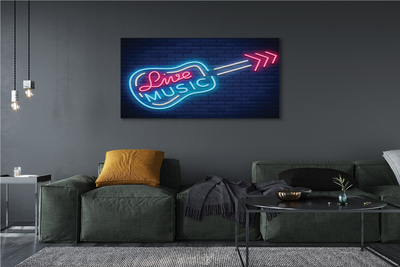 Obrazy na plátně Kytara neonový nápis